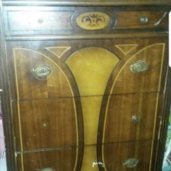 Beautiful Solid Cherry And Mahogany Wood Vintage Chest