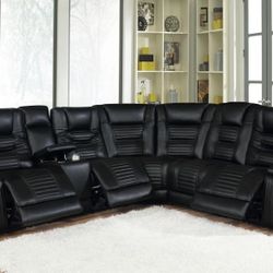 New 7-piece Recliner Sectional Sofa With Three Power Equiders Three Power Headrest