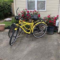 A female and a male beach cruisers for sale