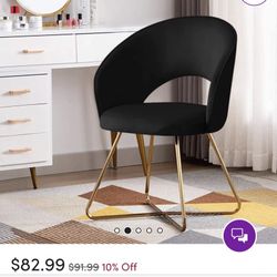 2 Black Velvet Accent Chairs 