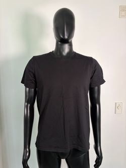 H&M Premium Cotton Plain Short Sleeve T-Shirt (Black / Men’s Large)