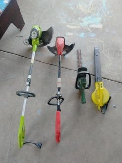 Electric yard tools weed whackers, hedge trimmer & blower