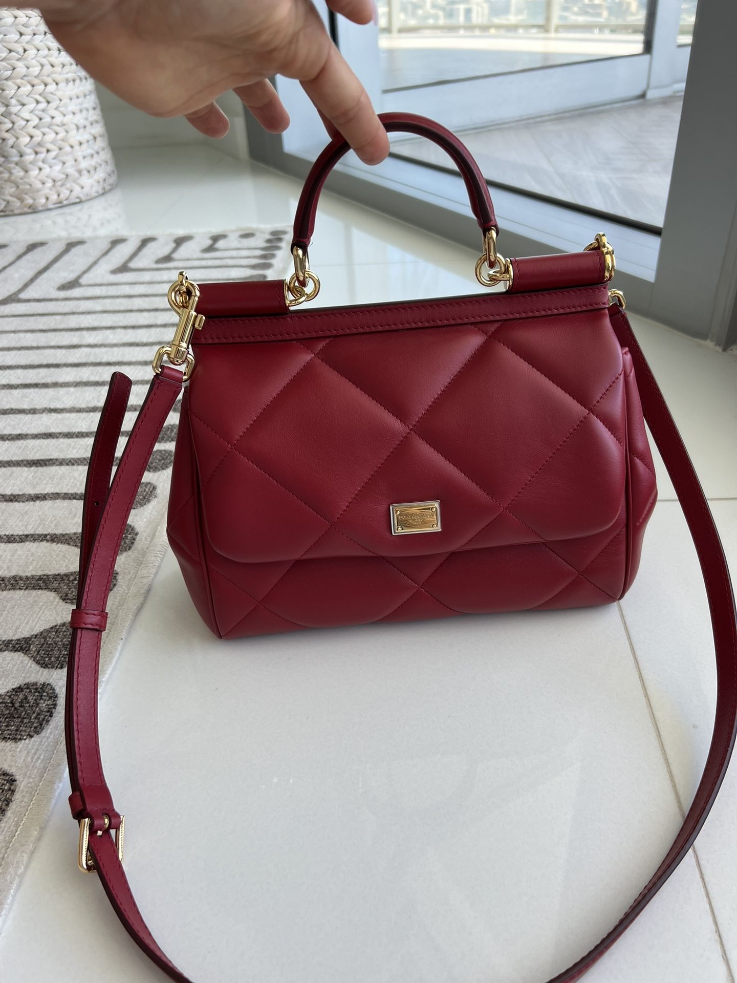 Authentic Dolce & Gabbana Sicily quilted leather bag