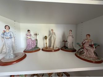 TFM Limited Edition Hand Painted Porcelain Jane Austen Figurines, Multicolor