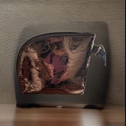 Vintage Sharif 1827 Gold Brown Wrislet Clutch Engraved  Bag