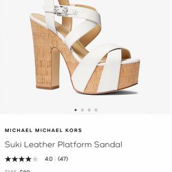 Micheal Kors Suki Leather Platform Sandals