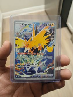 30th Edition Zapdos 133/128 Pokémon Card Secret Rare