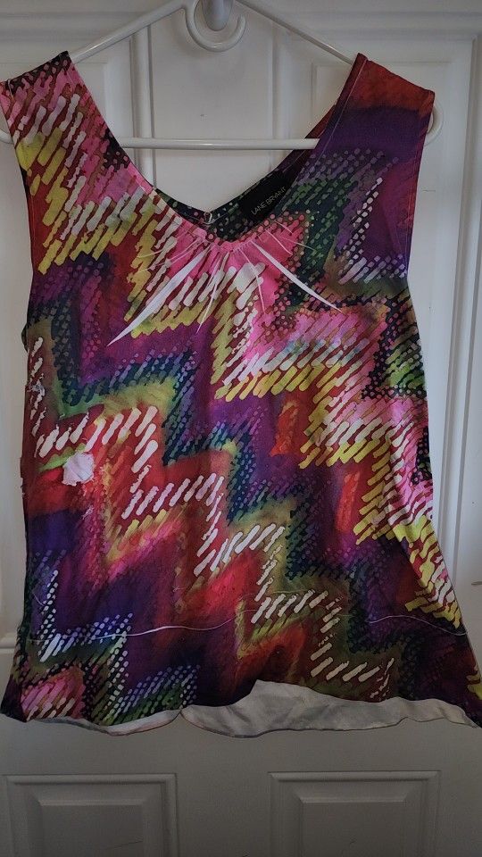 Womens Colorful Sleeveless Shirt Top By Lane Bryant Size 14-16 or a Large. Pickup East or West