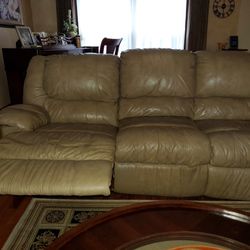 Two Reclining Leather Sofas 