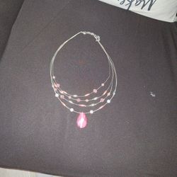 Pink Silver Costume Jewelery 