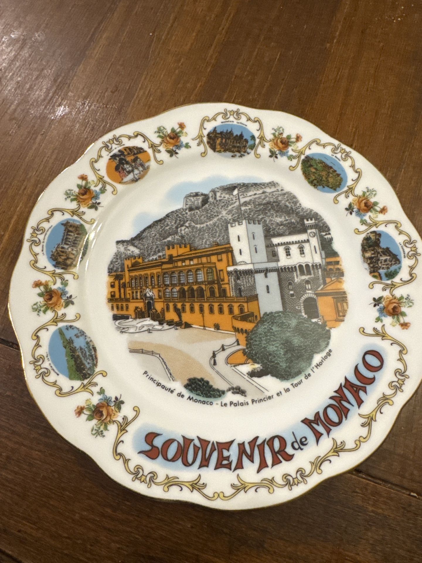 Vintage Wall Hanging Souvenir Plate – Monaco, Le Palais Princier