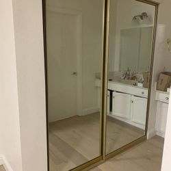Two 42.2'' x 80'' Closet Sliding Doors With Mirror