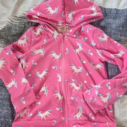 Pink Unicorn Hoodie Zip Up Sweater 