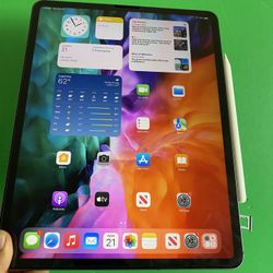 256GB Apple IPad Pro 12.9” 4th Generation (2020 Model/ Face ID/Liquid Retina ) WiFi + cellular (LTE/Unlocked) with Accessories(Apple pencil supported)