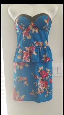 Blue peplum dress