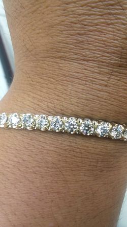 14k gold tennis bracelet 16 .1 grams 9 ct vs diamonds