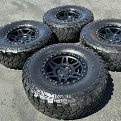 Ford Raptor F150 Method 17” Wheels Matte Black And 35” Mud-Terrain Tires Rims Rines 