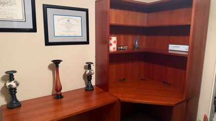 Corner Desk with Shelving Hutch & Matching Side Desk — $175 OBO