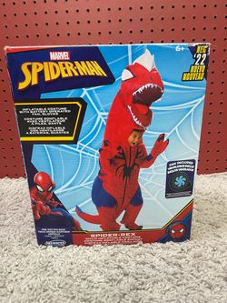 Marvel Spider-Rex Child Inflatable Halloween Costume w/ Built In Fan and Gloves