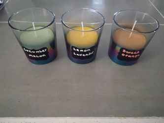 3 Handmade Scented Candles In Rambo Glasses
