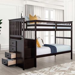Espresso Twin/ Twin Bunk Bed 