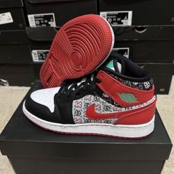 Jordan 1 Mid 'Ugly CHRISTMAS Sweater' DM1208-150 GS Size 6.5Y  Brand New