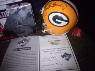 Mini helmet autographed by Brett favre with certificate of authentication