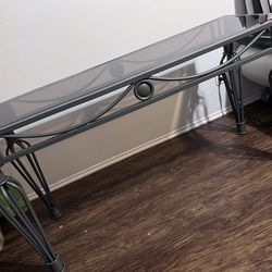 Heavy metal & Glass Console Entry Table . 