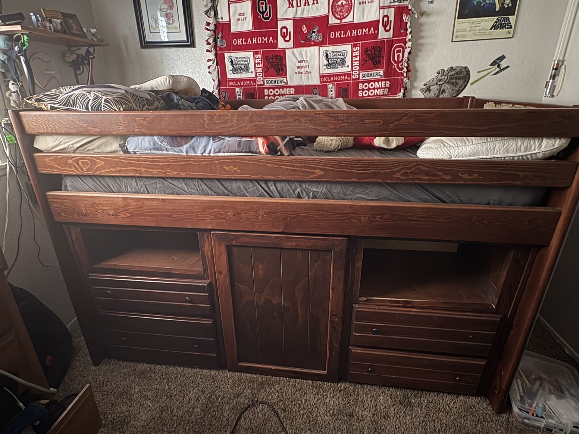 Twin bed with four drawers mattress not included