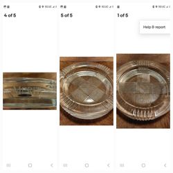 2 Vintage MERIT clear glass ashtrays. Heavy