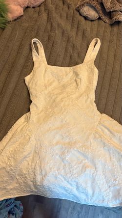 Gradution White Floral Lace Mini Dress