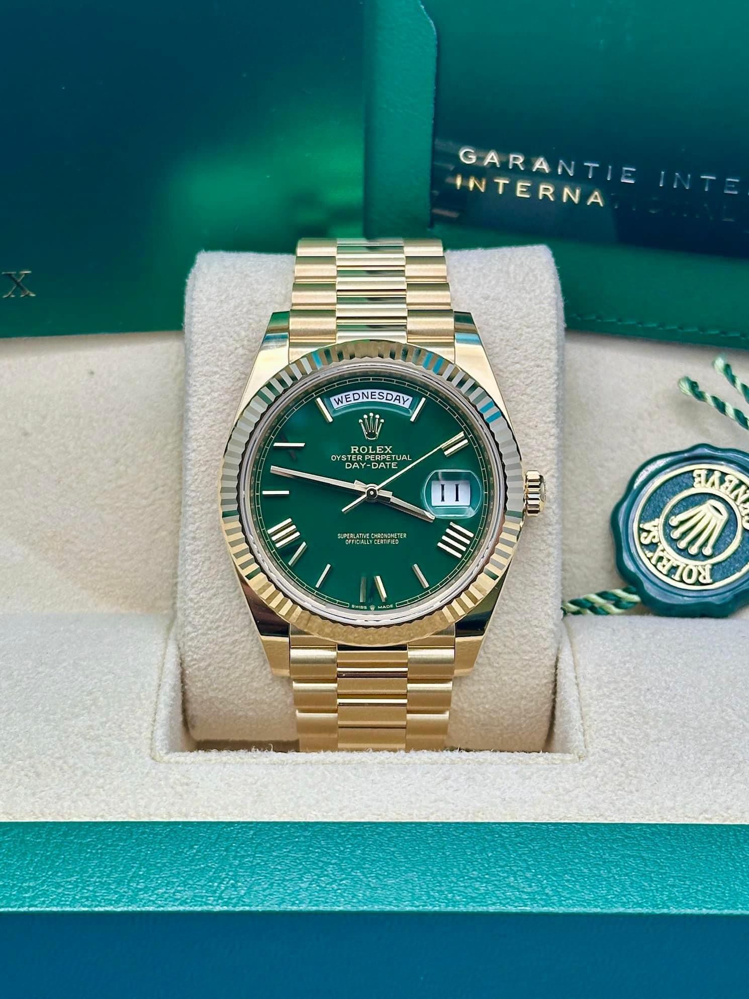 Rolex Daydate Yellow Gold Green