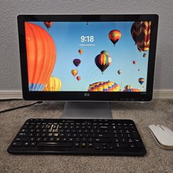 20-inch HP monitor LED. Great colors. Wireless keyboard and mouse. 