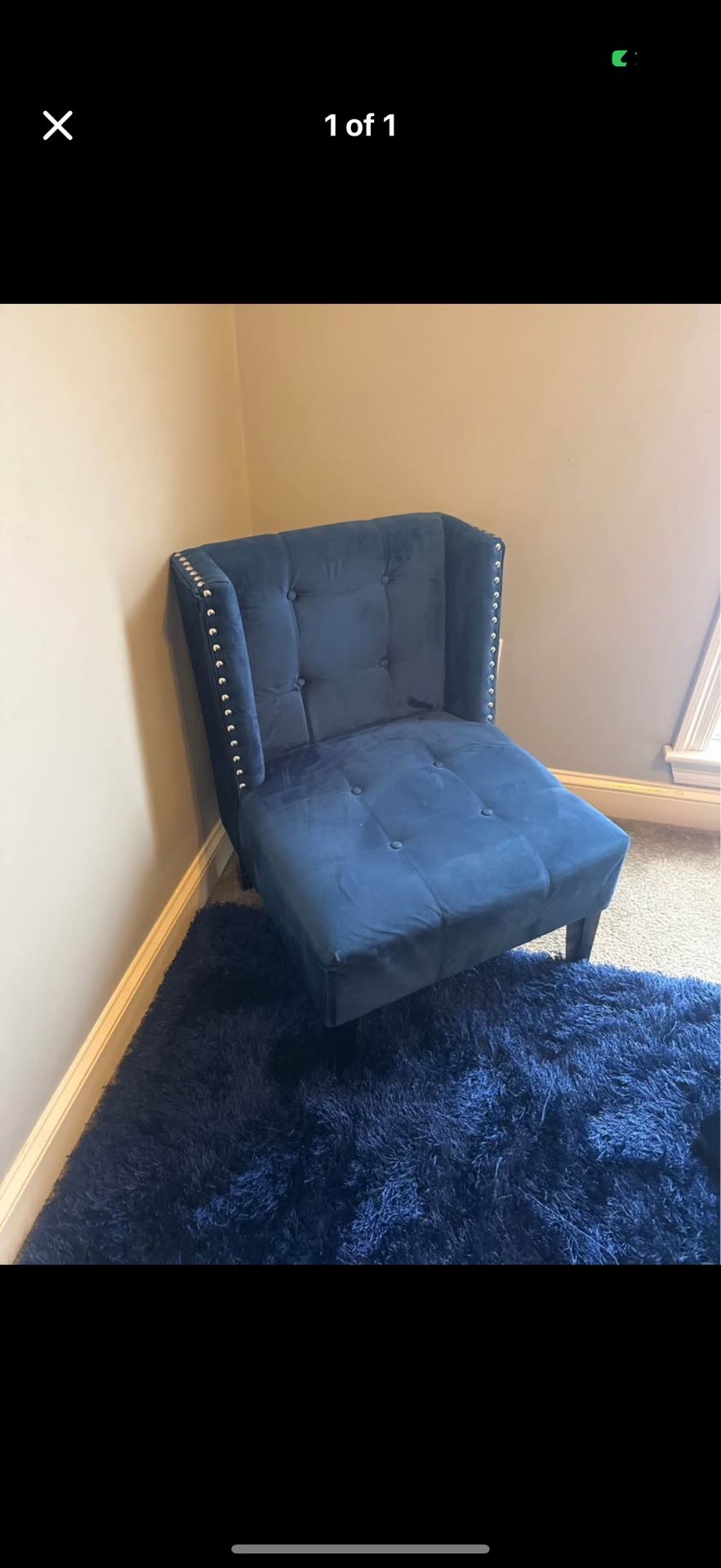 Velvet Blue Accent Chair