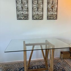 oak and glass dining table 