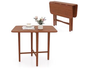 💫NEW COSTWAY Square Drop Leaf Dining Table, 36" Compact Folding Kitchen Table💫