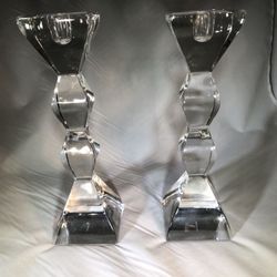 Nactmann by Reidel Crystal candlesticks pair 2