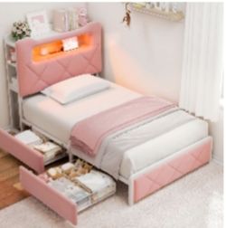 Jocoeval Pink Bed Frame