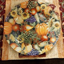  Harvest Themed  Glass Plate