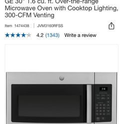 Over The Range Microwave Oven Cooktop
