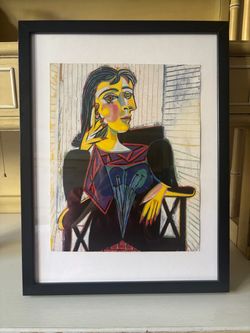 Vintage Framed Picasso Print Portrait de Dora Maar