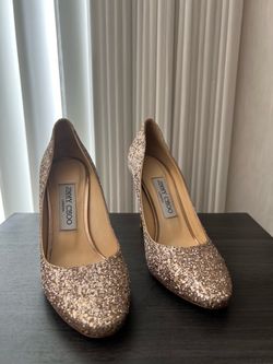 Jimmy Choo Gold Glitter Pumps