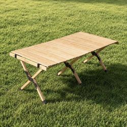 New In Box 47x24x17 Inch Tall Portable Easy Setup Wooden Outdoor Camping Picnic Beach Park Table With Carrying Bag 