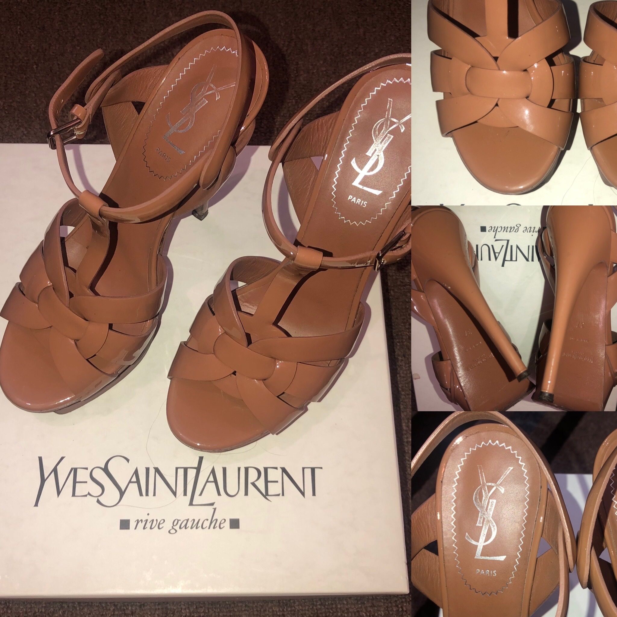 YSL Yves Saint Laurent Tribute Nude Patent Leather, Orig $895