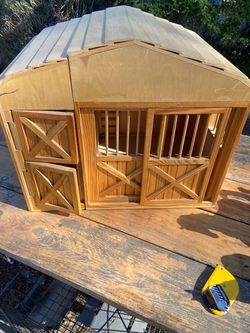 Wooden Toy Barn Stable Playset