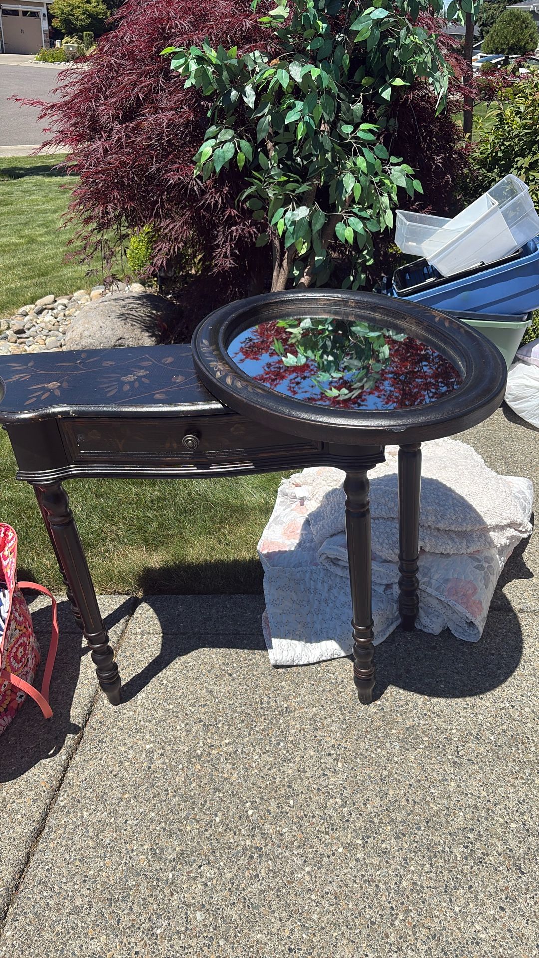 Small Table With Matching Mirror