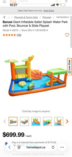 Banzai Giant Inflatable Safari Splash Water Park