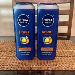 (2) Nivea Men Sport 3in1 Body Wash 16.9oz
