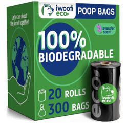 Dog Poop Bags 300 Bags — 100% Leak-Proof Dog Waste Bags with Lavender Scent, Extra Thick Heavy Duty Easy-Tear Rolls, Strong Cleanup Bags for All Dog S