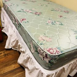 Full size Mattress With Frame And Spring Box. 